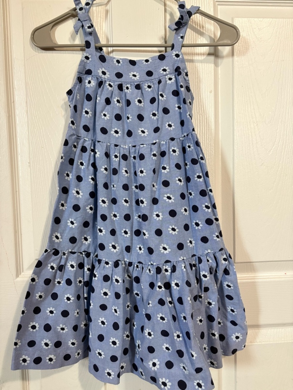 Hanna Andersson Light Blue Daisy & Navy Polka Dot Sundress
